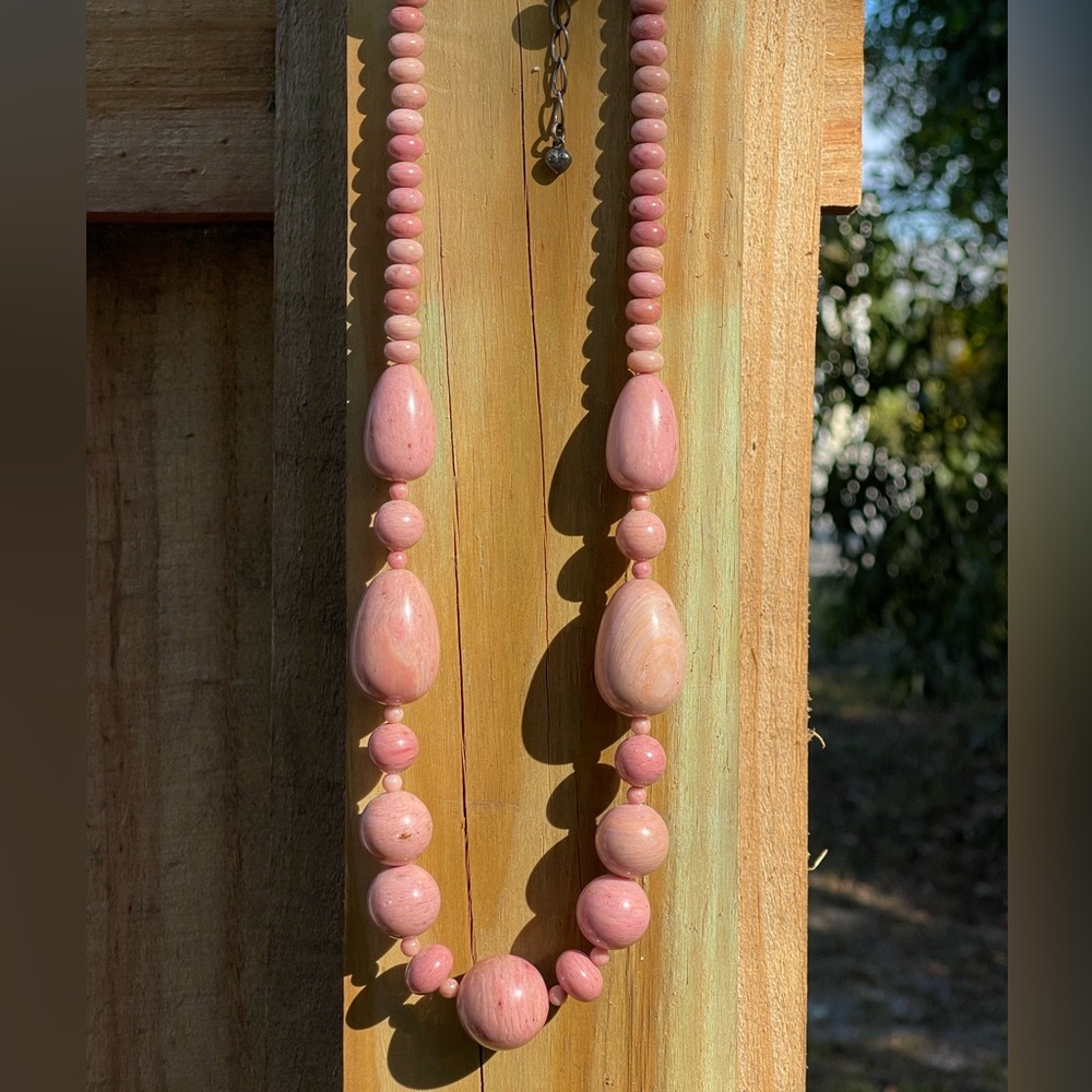 Jay King Mauvewood Jasper necklace with sterling silver closure